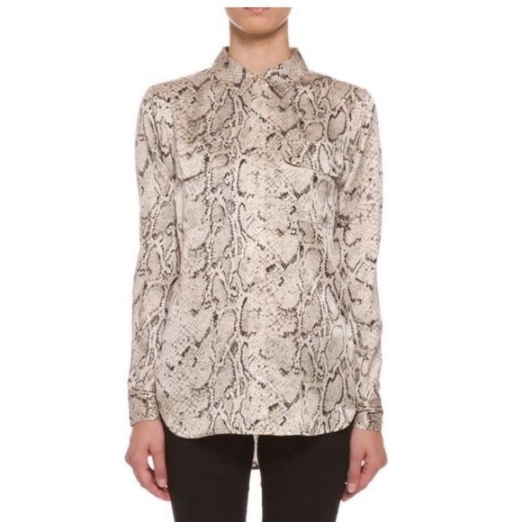 EQUIPMENT FEMME Silk Python Print Top small - Picture 1 of 12